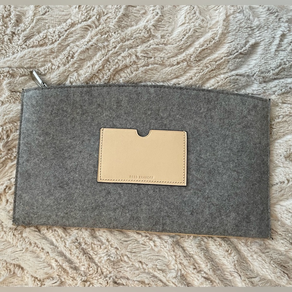 Reed Krakoff felt and leather clutch
